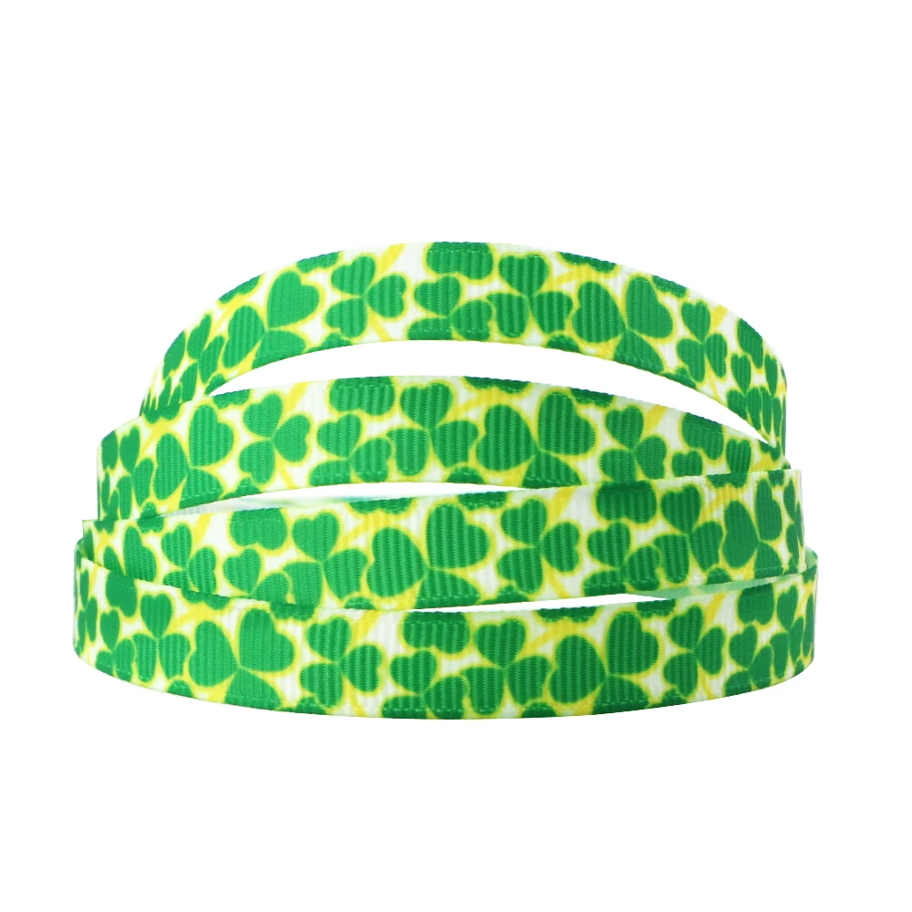 5 Yards 3/8" 9mm Stripped Dot Flower Printed Grosgrain Ribbon DIY Handmade Materials Wedding Gift Wrap 5Yc4959
