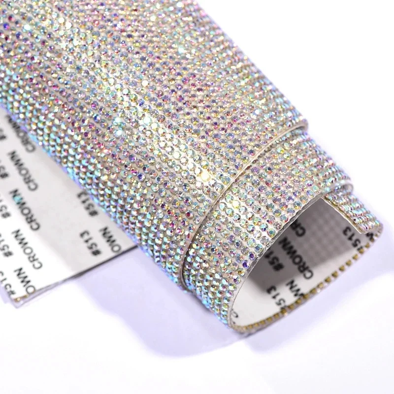 Rhinestone Stickers Crystal Rhinestones Rhinestone Crystals Glass Rhinestones Clear Glass Rhinestones Self-Adhesive Crystal Rhinestone Sticker Shiny Glass Rhinestone Ribbon Sticker For Arts/Crafts DIY Event Car Phone Shoes Decor