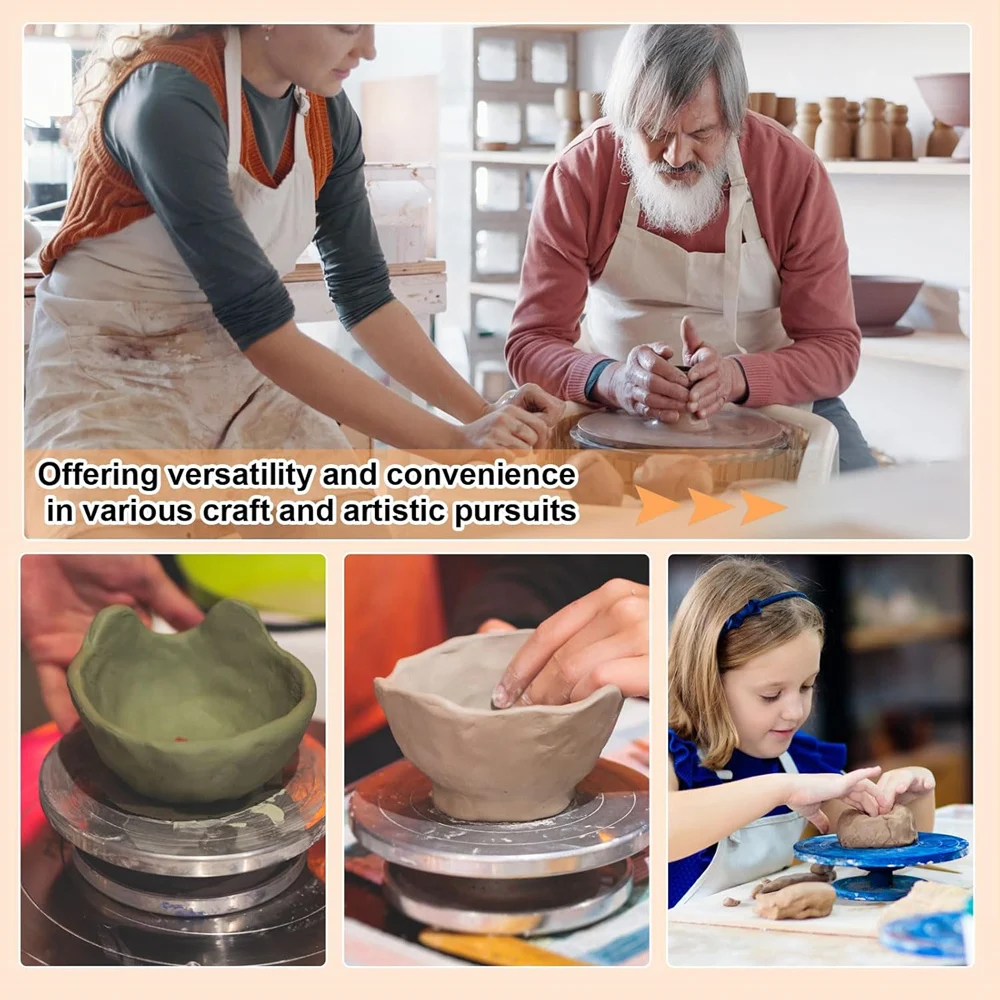 Ceramics Pottery Wheel Tools DIY Double-Sided Clay Turntable 15-25CM Cake Pottery Turntable Aluminum Alloy Wheel Tool