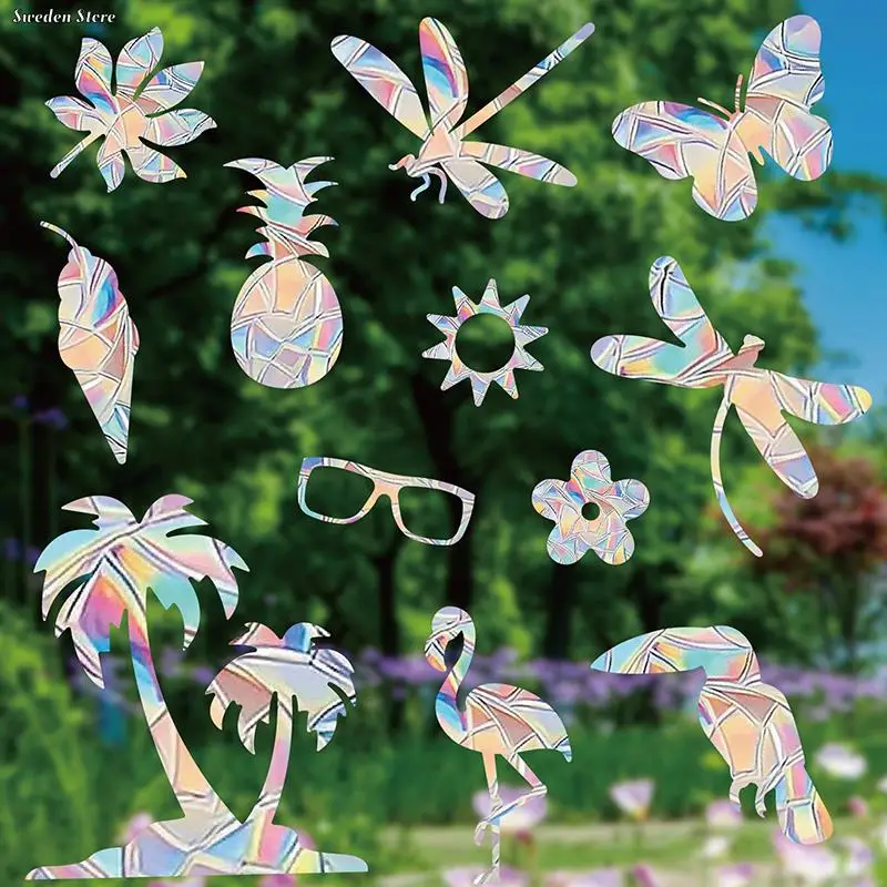 1 Set Rainbow Prism Electrostatic Glass Stickers PVC Butterfly Static Window Stickers Sun Catcher Home Decor Wall Decal window stickers