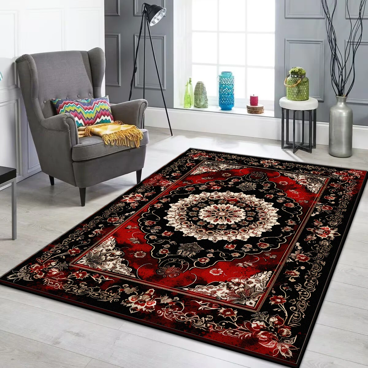 Persian Luxury Carpet Living Room Large Size Rug Non-slip Coffee Tables ...