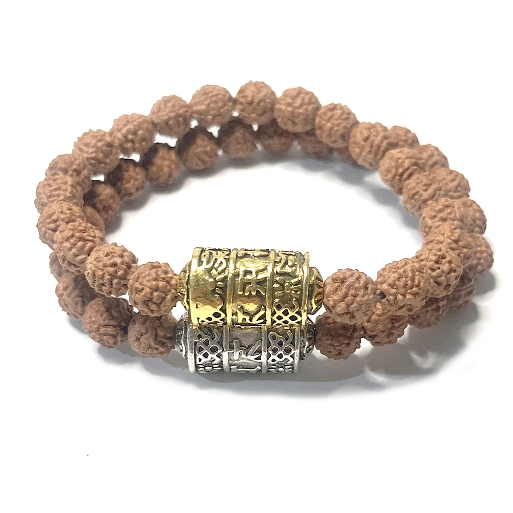 Braccialetto GT Lucky Popolare con 18 Perle di Bodhi, Bracciale Buddista per Preghiera con Perle di Buddha