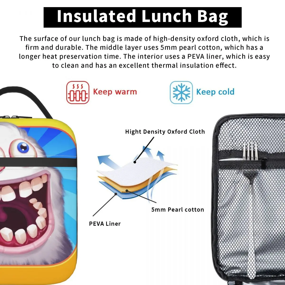 Custom My Singing Monsters Lunch Bag Women Cooler Thermal Insulated Lunch Boxes for Adult Office