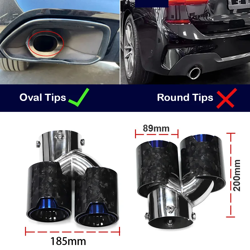 Exhaust Muffler Tip Quad Carbon Fiber Exhaust Tip For BMW G20 G21 M340i M240i G42 M440i M Performance Exhaust Muffler Tip Tailpipe System