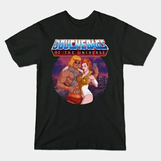 Douchebag Master Universe Selfie Teela He-Man Hero Cartoon Divertente T-Shirt Nera
