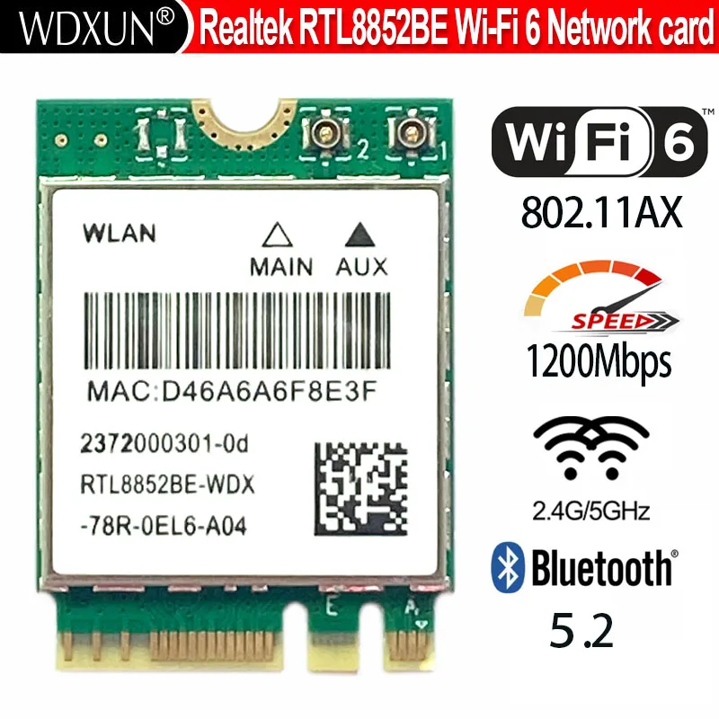 Tarjeta de red wifi 6 realtek rtl8852be adaptador wifi inal mbrico de