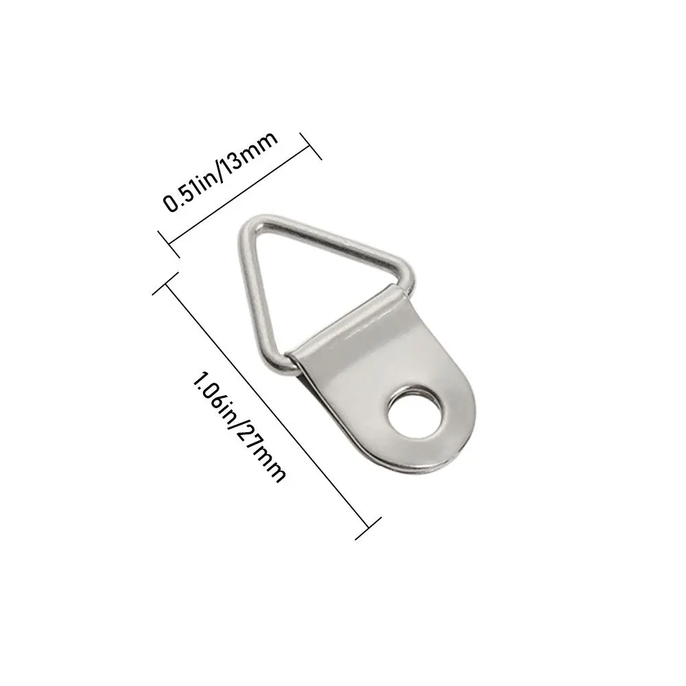50pcs Oil Painting Mirror Art Work Photo Hanging Triangle D-Ring Picture Frame Hanger Wall Hook
