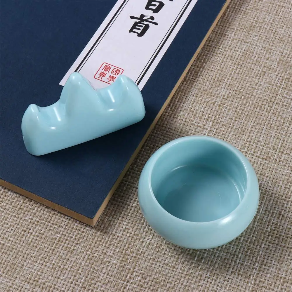 Keramik Schreib pinsel halter chinesischer Kalligraphie stift halter für Aquarell tinten malerei Schul bürobedarf – Detail 10