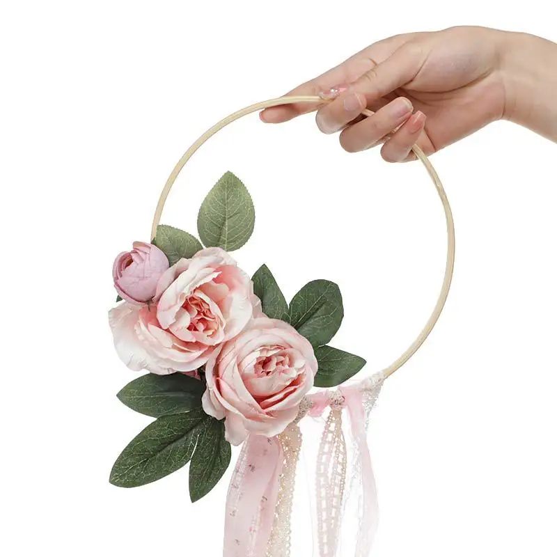 

Cheap Ivory with Pink Bouquet demoiselle d’honneur Flowers Basket for Bridesmaid Hand holding Bouquet Mariage