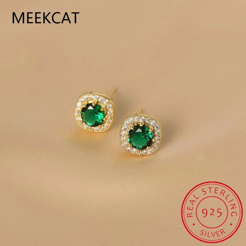 

Серьги-гвоздики из серебра 925 пробы, с изумрудом