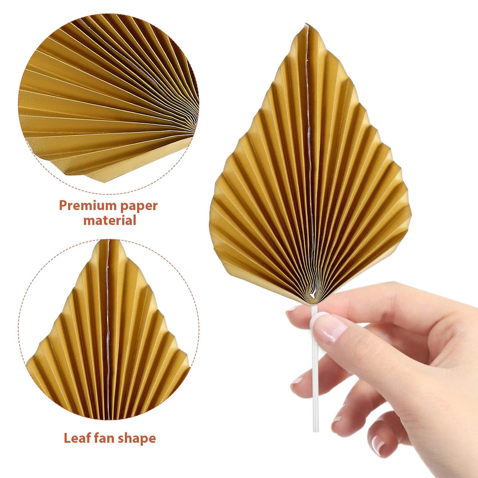 

24pcs Fan Cupcake Toppers Unique Cake Inserts Shiny Birthday Cake Decorations