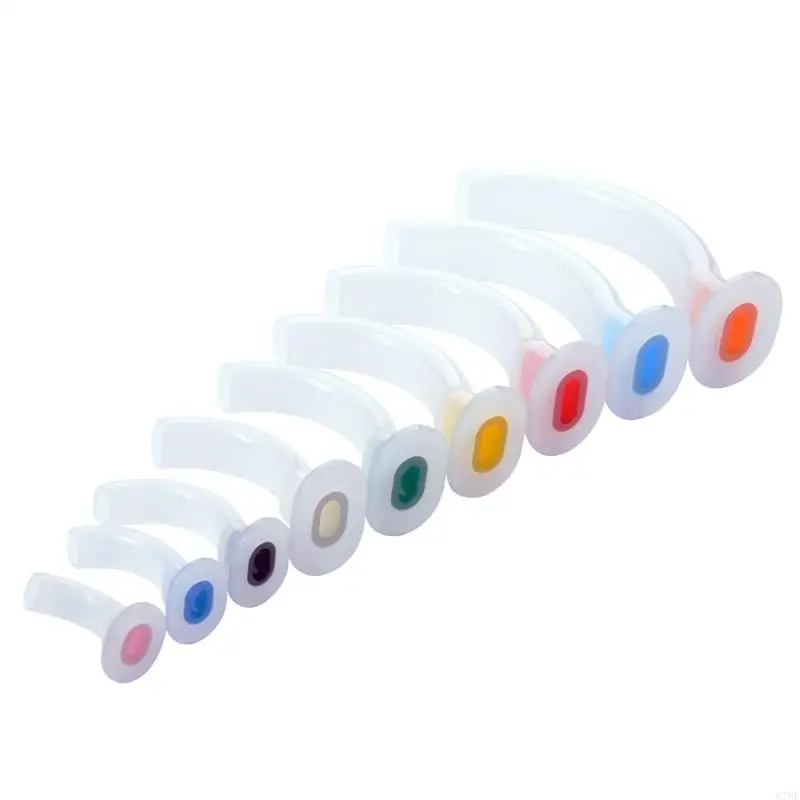 920L 9 Pieces Disposable Patient Air Tube Guide, Mixed, , White, Guedel Color Code, First Aid Airway Tube