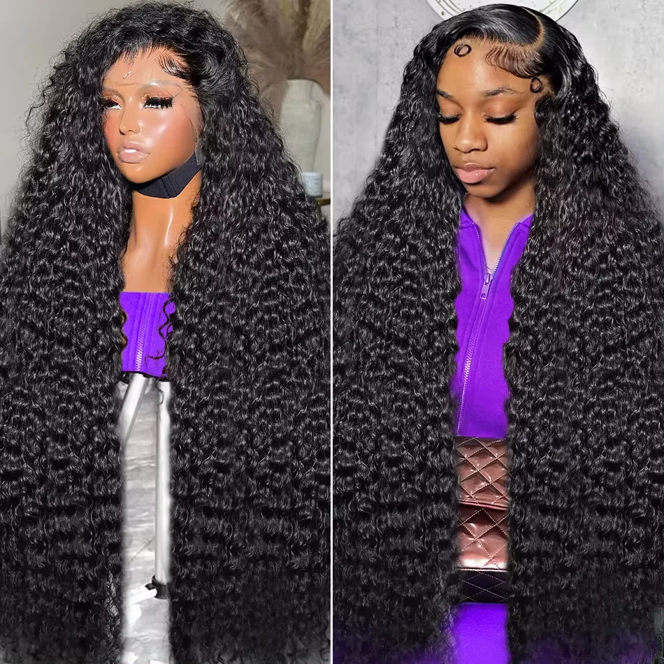 250 % 13X6 HD Lace Frontal Wig Deep Wave Transparent 13X4 Lace Front Wig Brazilia Curly Front Human Hair for Women lace front wigs