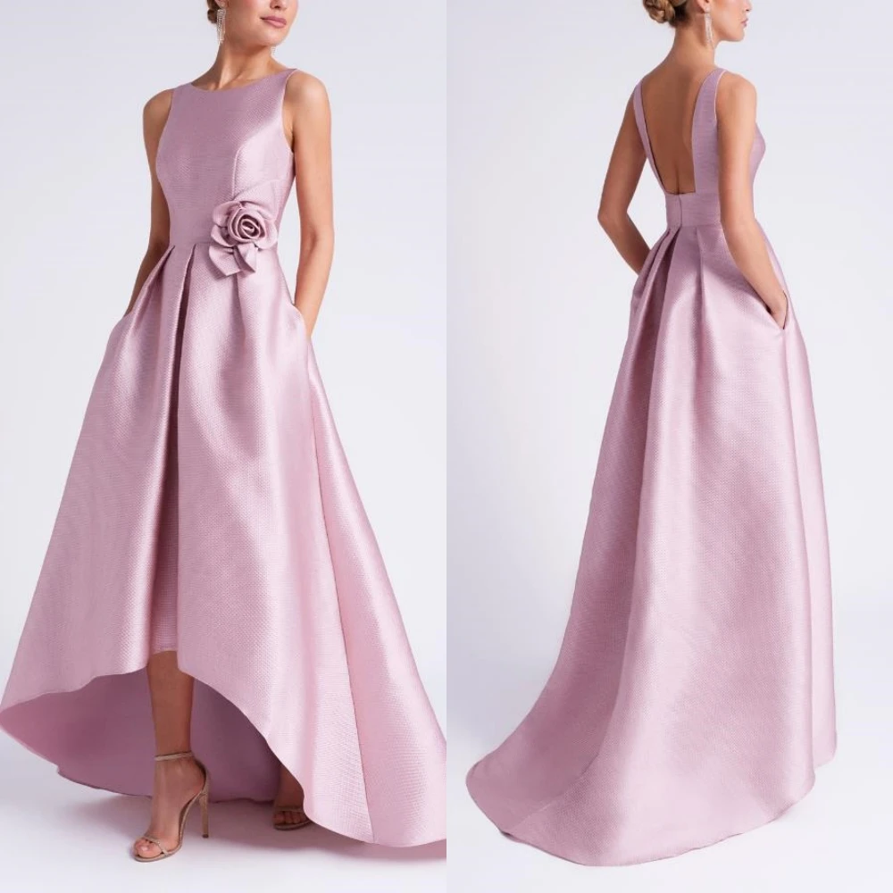 

Ball Dress Saudi Arabia Prom Jiayigong Simple Elegant Jewel A-line Cocktail es Flower Satin Anke Length Custom
