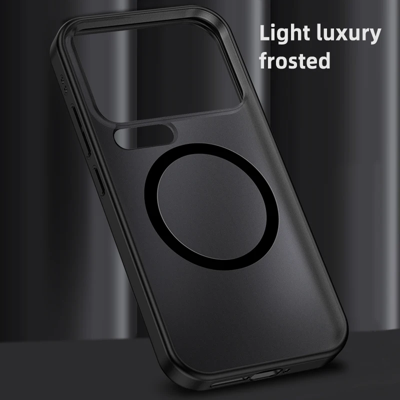 Matte & Clear Magnetic Wireless Charging Armor Case - Military Shockproof Back Cover