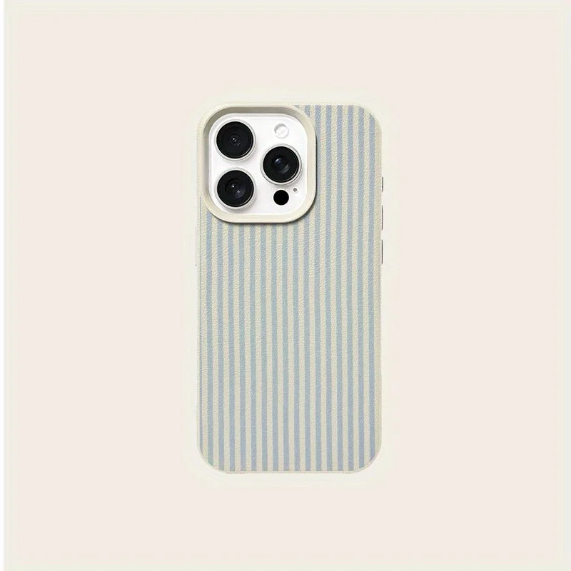 Minimalist Light Blue Striped Shockproof Phone Case - Soft Cover