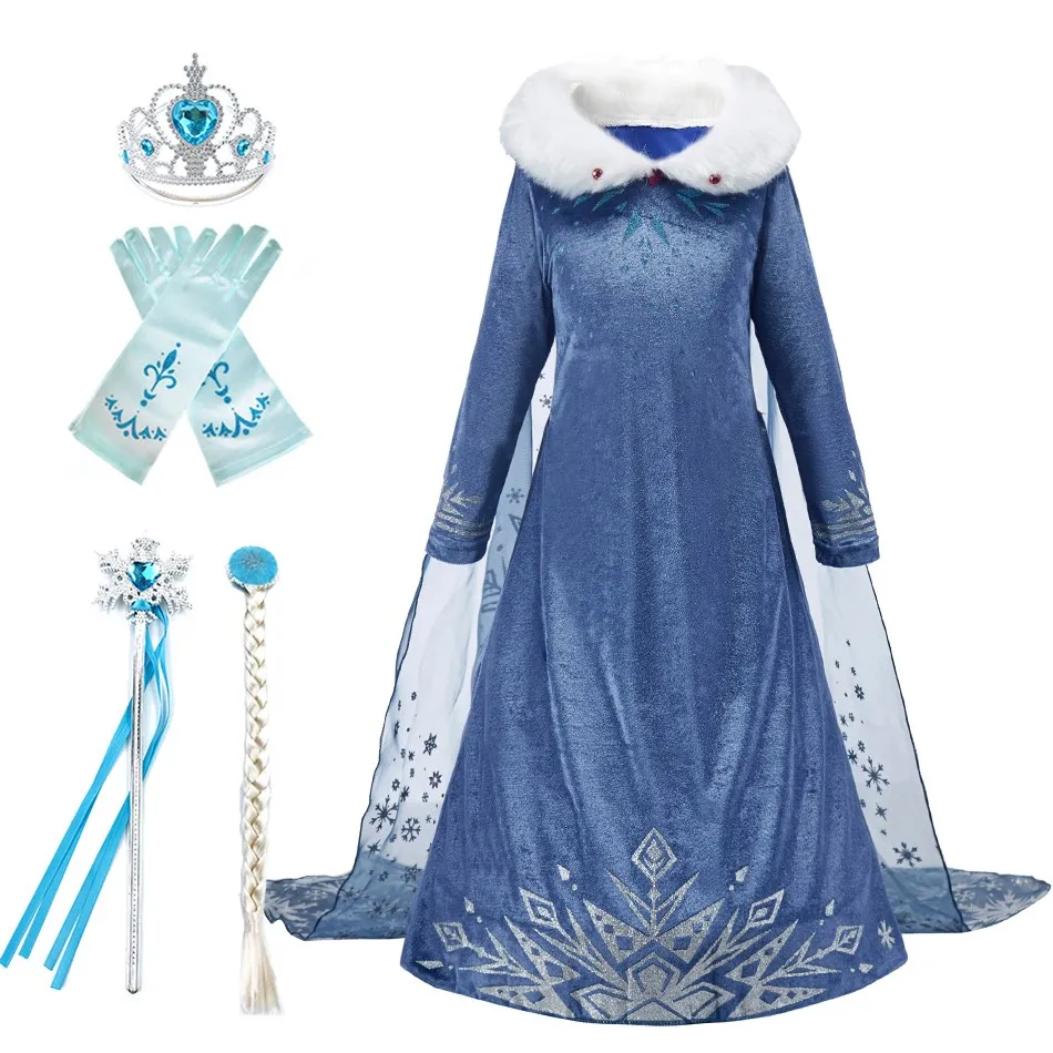 YOGLY Zapatos De Princesa Elsa Con Tacón Ancho – Sandalias De Cristal Con Lentejuelas Para Niñas, Azul Rosa Plata