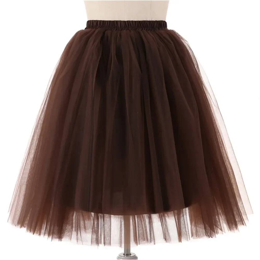 Women's Puffy Retro Vintage Crinoline Underskirt Tulle Tutu Skirt jupon Short Petticoats For Prom Party Dress Wedding