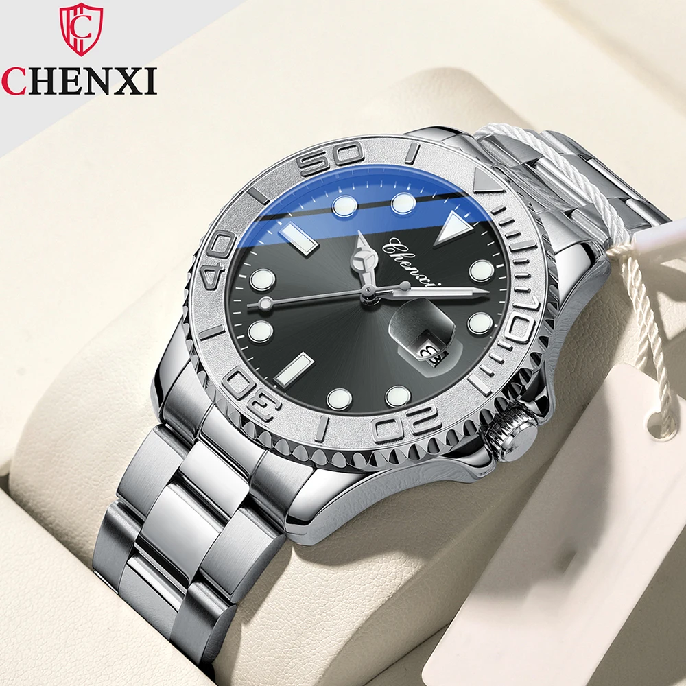 

CHENXI NEW Fashion Watches For Man Waterproof Date Quartz Wristwatches Business Casual Stainless Steel Luminous Hands Mens Watch