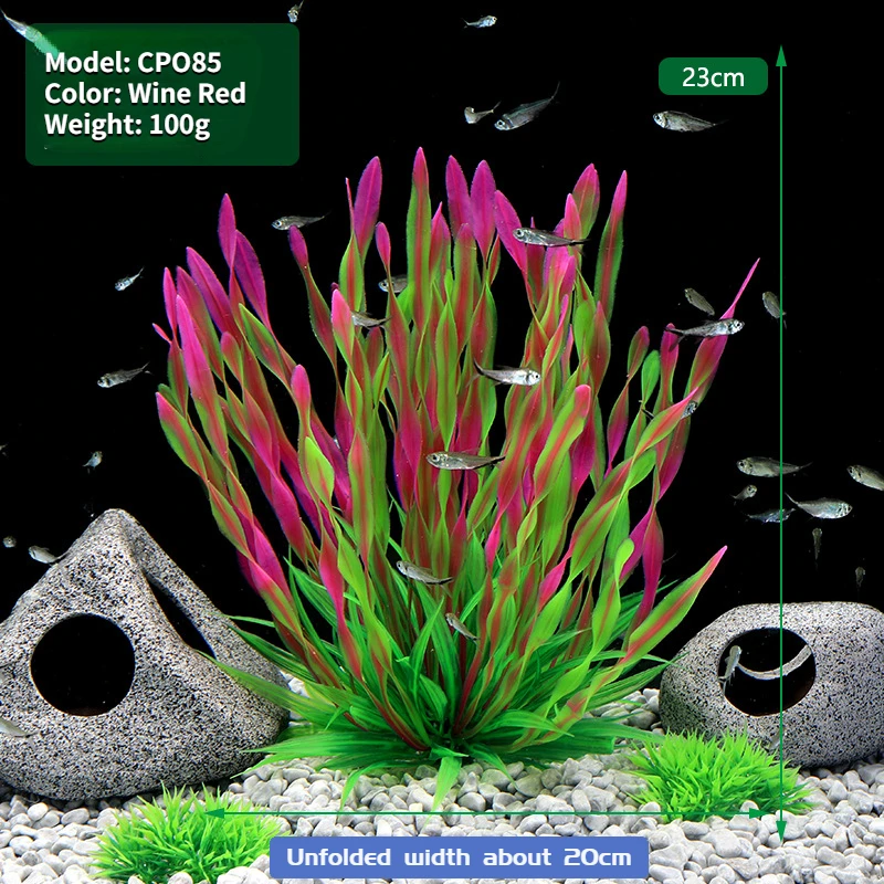 Artificial Underwater Plants Aquarium Fish Tank Seaweed Decoration Green Purple Water Grass Viewing for Fish Tank Decoration