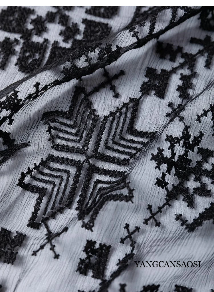 2024 Women's Summer New Natural Mulberry Silk Heavy Industry Embroidery Loose Split Sleeve Cardigan Sunscreen Shawl Coat