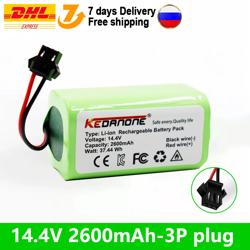 

New 14.4V 2600mAh INR18650 4S1P Battery For DEXP MMB-300 X500 X520 X600 Mamibot EXVAC660 EXVAC880 Robot Vacuum Cleaner Battery