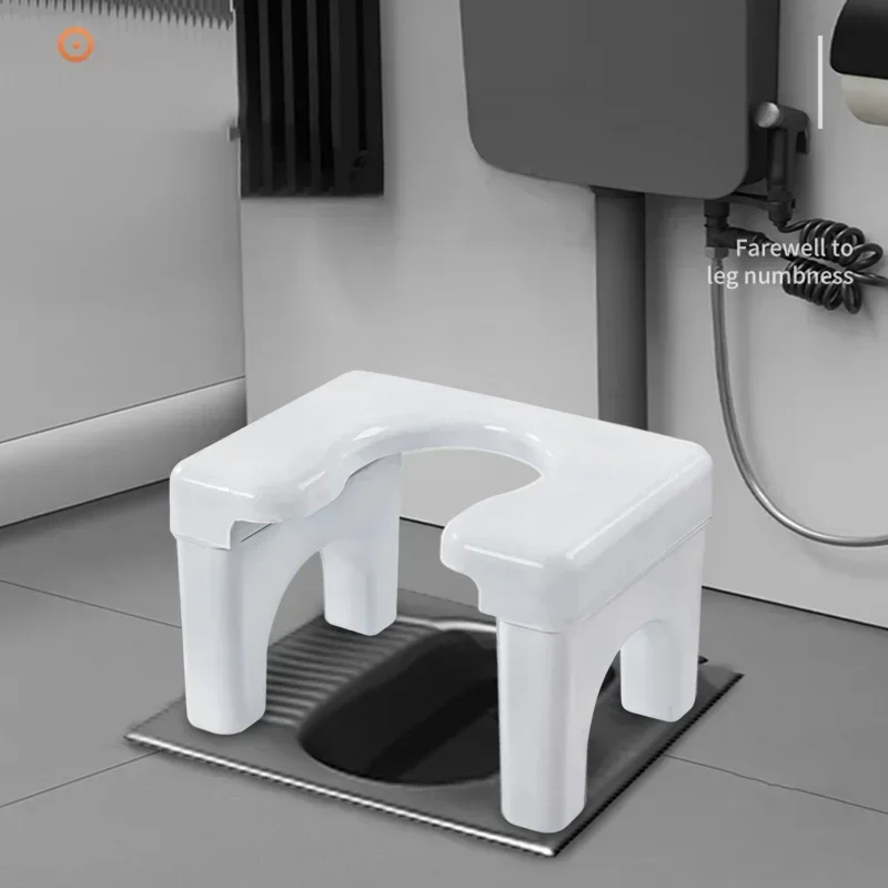 Squatting Toilet Stool Chair Non Slip Thick Household Widen Panel Sturdy Rounded Edge Easy to Wash Potty Chairs for Bathroom 5