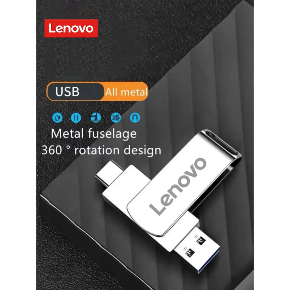 Lenovo 2-in-1 64TB 16TB USB Flash’s Theme Meghengerget type-c adathordozó 2TB 1TB 256GB 128GB Magas légnyomású levegő sebesség USB botot Vízhatlan esőköpény Flash’s Theme adathordozó disc