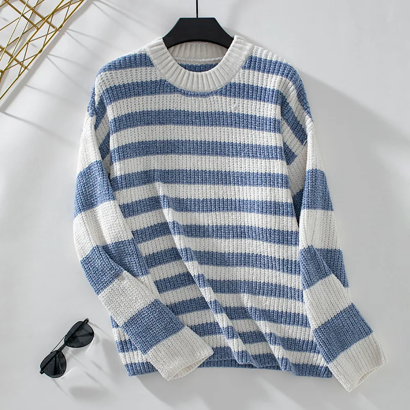 2025    24/1/SN05 Literary and casual yarn-dyed craft linen crew neck pullover