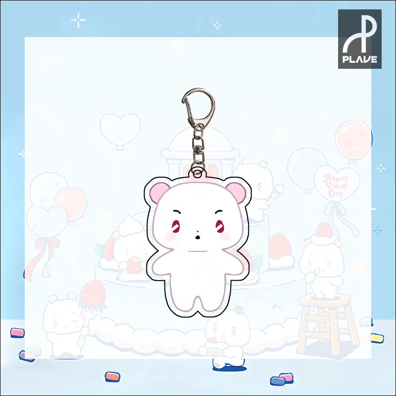 5pcs Kpop PLAVE YEJUN EUNHO BAMBY Keychain Cartoon Cute Acrylic Double Sides Printing Pendant Keyring Fans Collections Gift 2