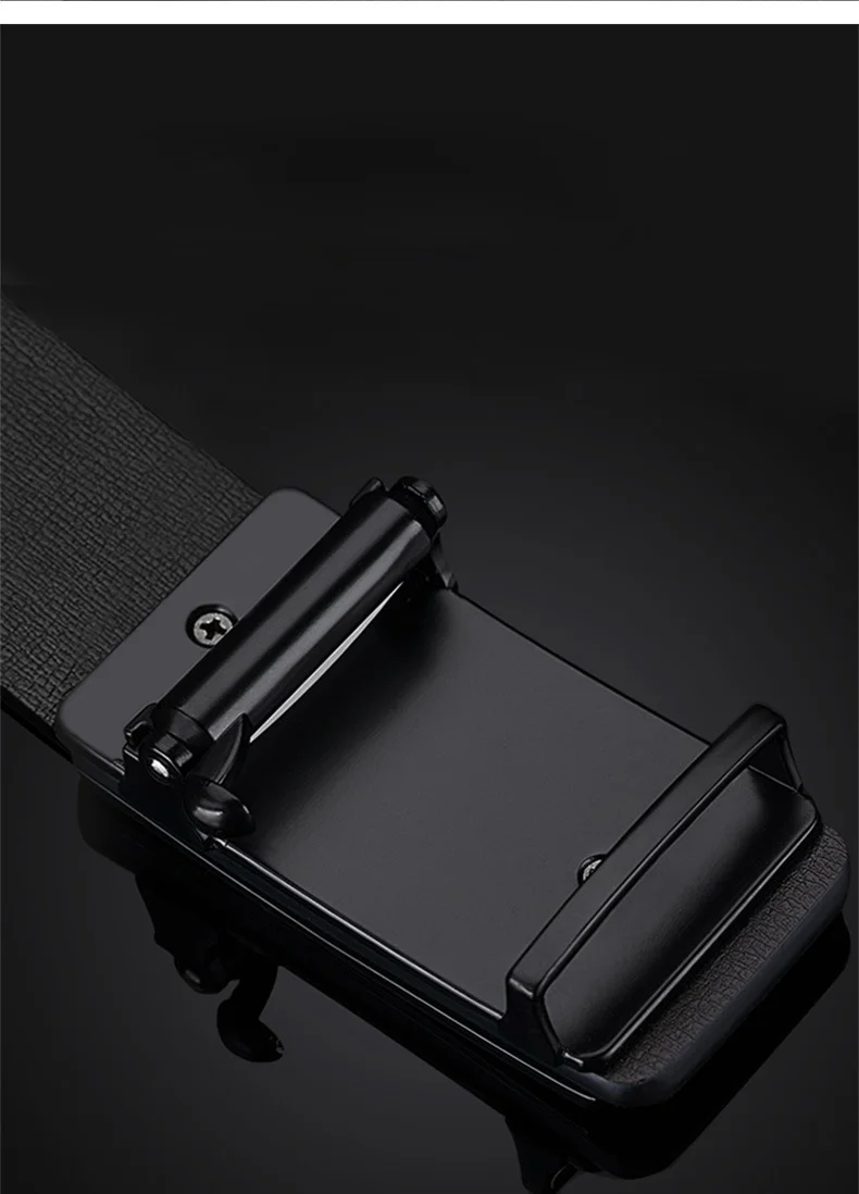 DINISITON Men PU Leather High Quality Automatic Buckle Belt Black Metal Luxury Leather Fashion Business Belt