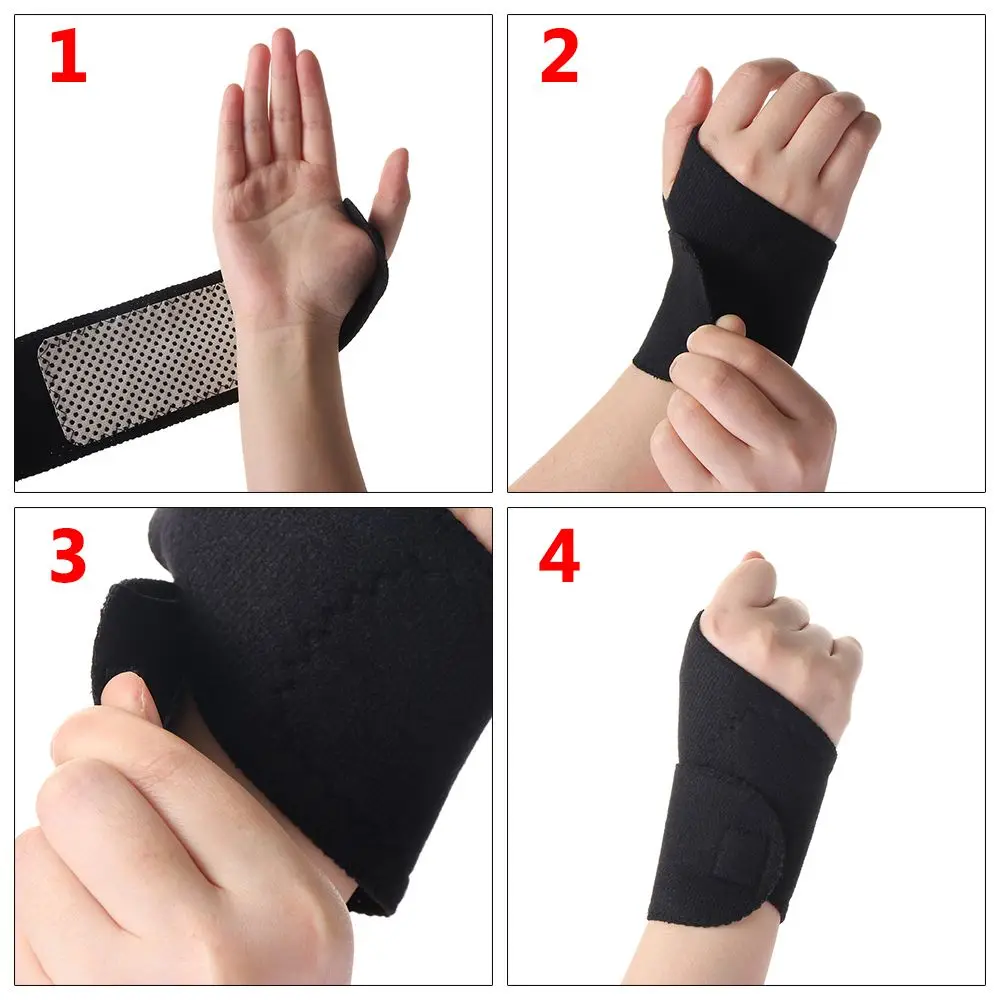 1 Pair New Magnetic  Health Care Arthritis Pain Relief Braces Belt Wrist Brace Tourmaline Self-Heating