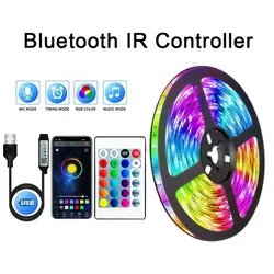 Vibrant RGB LED Strip Lights with APP Control - Flexible Color - Changing Ribbon for Room and Party Decor (1M - 30M) (Bluetooth controller)