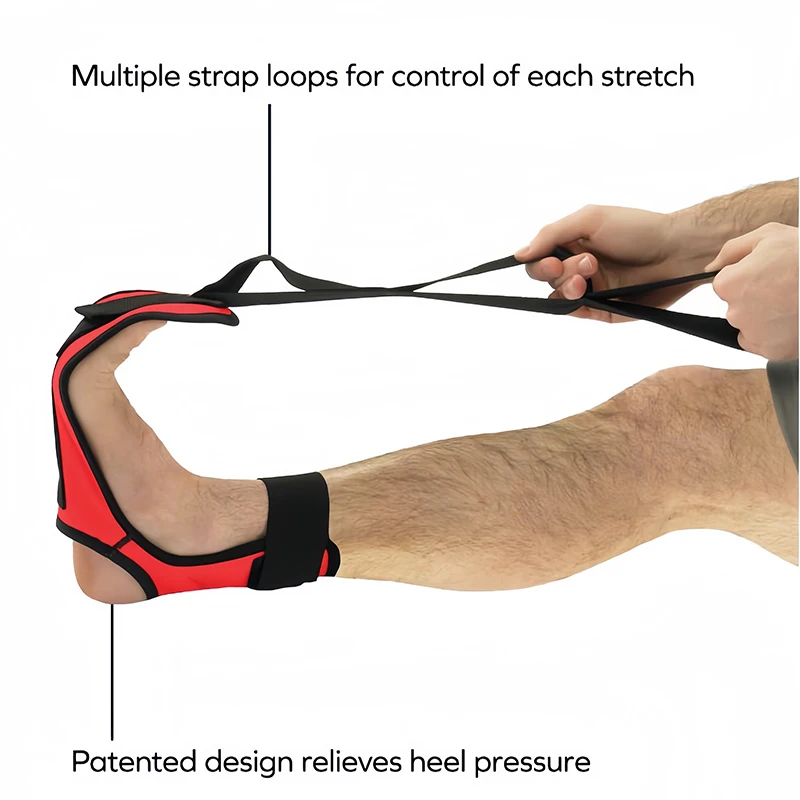 Sangle D'étirement Pour Pieds Et Mollets - Homme/Femme - Noir - Éponge Oxford - Ajustable
