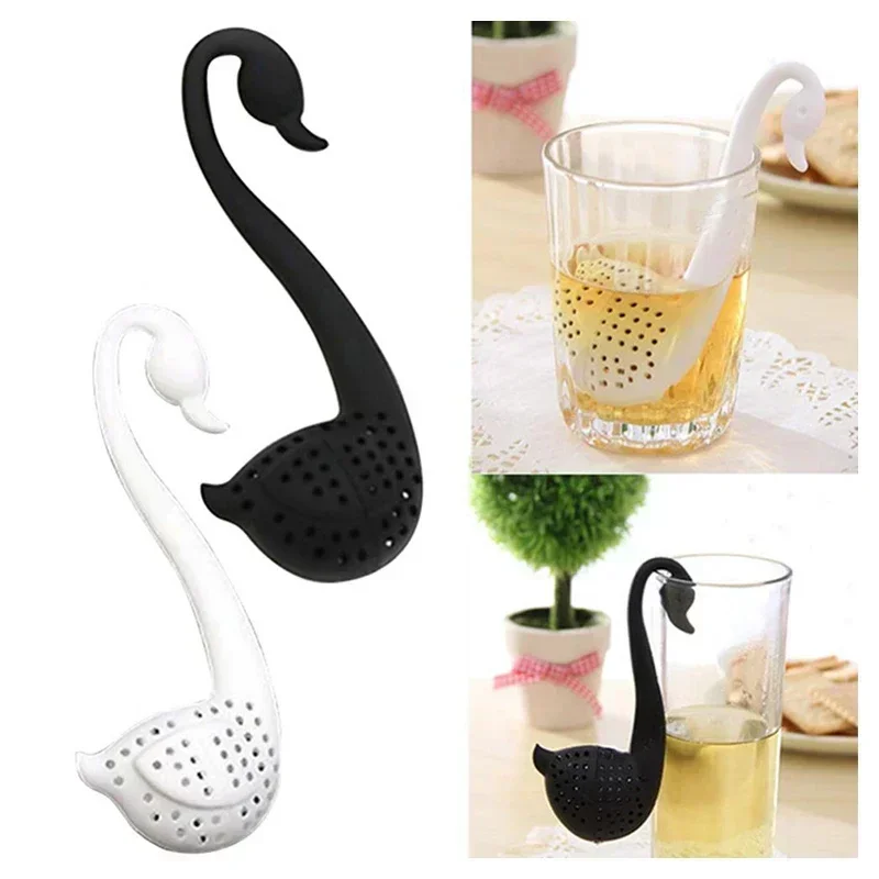 Cute Plastic Swan Shape Tea Infuser Reusable Portable Elegant Swan Tea Strainers Teaware Bar Tool Kitchen Accessories Home Decor