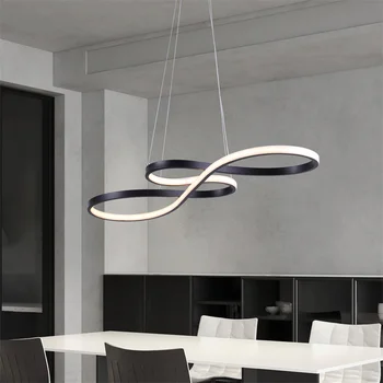 Modern Pendant Light With Remote Dimmabl Decor Living Room Chandeliers Led Simple Luminaire Dimming Kitchen Florarium Fixtures 6
