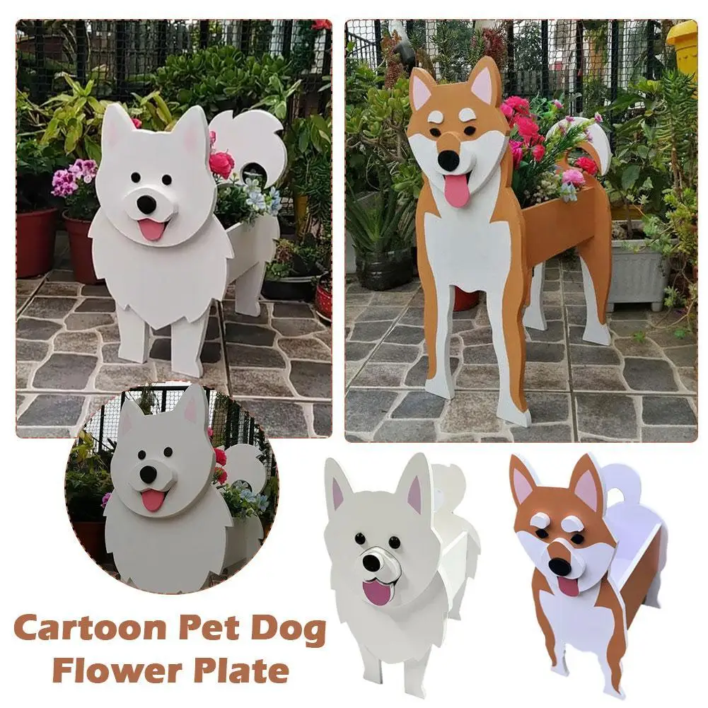 

DIY Dog Planter Flower Pot PVC Flower Planter Bulldog Poodle Corgi Yorkshire Garden Pots Home Decor Terrier Havanese Vase
