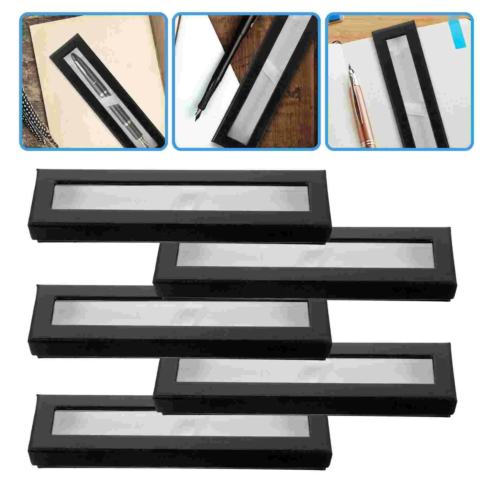 

5 Pcs Heaven and Earth Cover Pen Case Decorative Organizer Display Holder Gift Boxes Jewelry Gel Paper Ballpoint