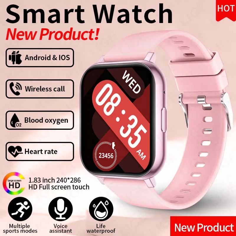 LIGE 2026 Health Monitor 1.83" HD Screen Fitness SmartWatch Call thumbnail 6