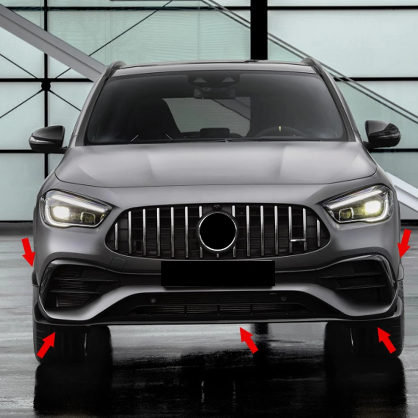4Pcs Front Bumper Lip for Mercedes-Benz GLA H247 GLA200 GLA35 GLA45 AMG Splitter Canards Air Vent Cover
