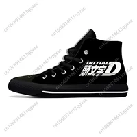 Japanese Anime Initial D High Top Sneakers Mens Womens Teenager High Quality Canvas Sneaker Casual Couple Shoes Custom Shoe 2