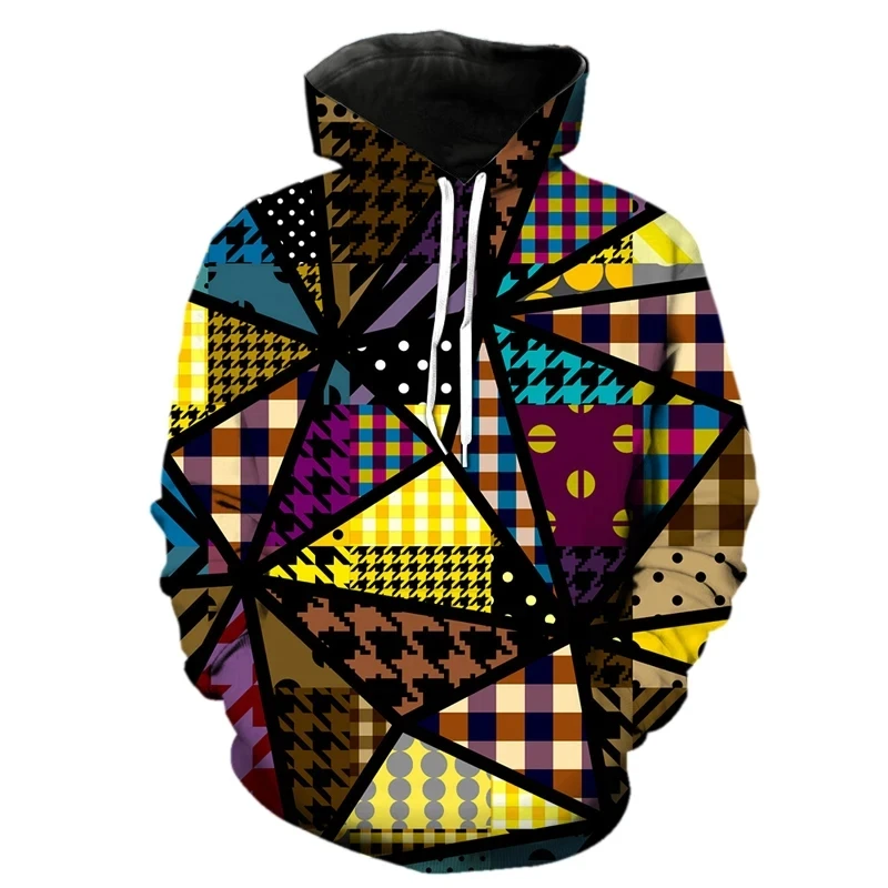 Fashionable And Minimalist Irregular Pattern Printed Clothing Top, Autumn And Winter Men's Hooded Sportswear, Long SleevedHoodie