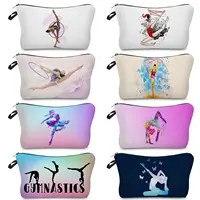 Rhythmic Gymnastics Print Women's Cosmetic Bag Ballet Dancer Girl Makeup Organizer Casual Travel Toiletry Bag School Pencil Case 1