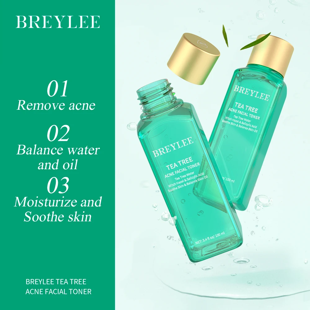 BREYLEE Facial Toner Tea Tree Essence Acne Removal Soothing Cleansing Oil Moisturizing