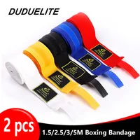 2PCS 1.5/2/3/5M Boxing Training Bandages Cotton Sport Bandages Sanda Kick Boxing Mma Hand Gloves Wraps Belt Boxing Gym Equipment 1