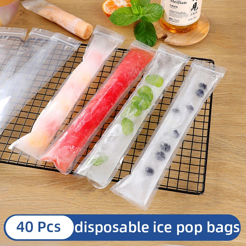 20-400 Pcs Disposable Ice Popsicle Mold Bags Zip Seal