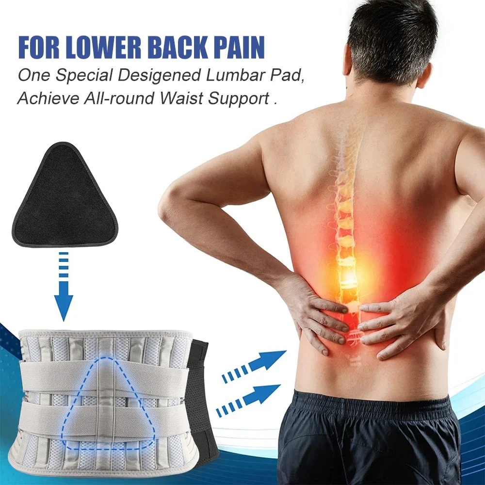 Lumbar Support Belt for Back Pain Relief with Lumbar Pad Lower Brace for Men Women Anti-skid Sciatica