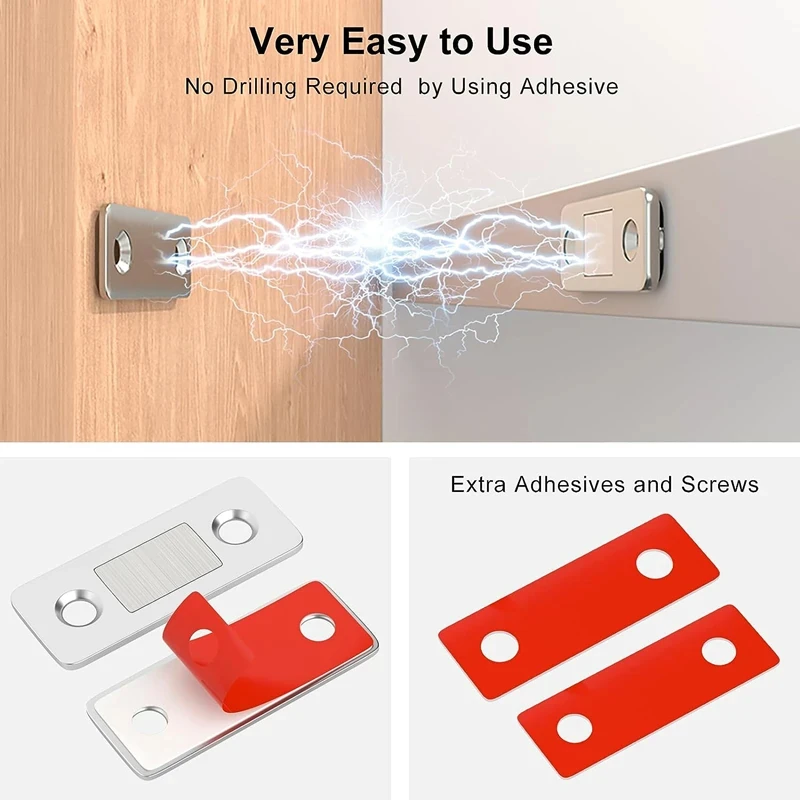 Ultra Thin Door Closer Magnetic Door Catch Latch Strong Magnet Storage Screw Sticker Furniture Cabinet Cupboard For Home magnetic door stopper