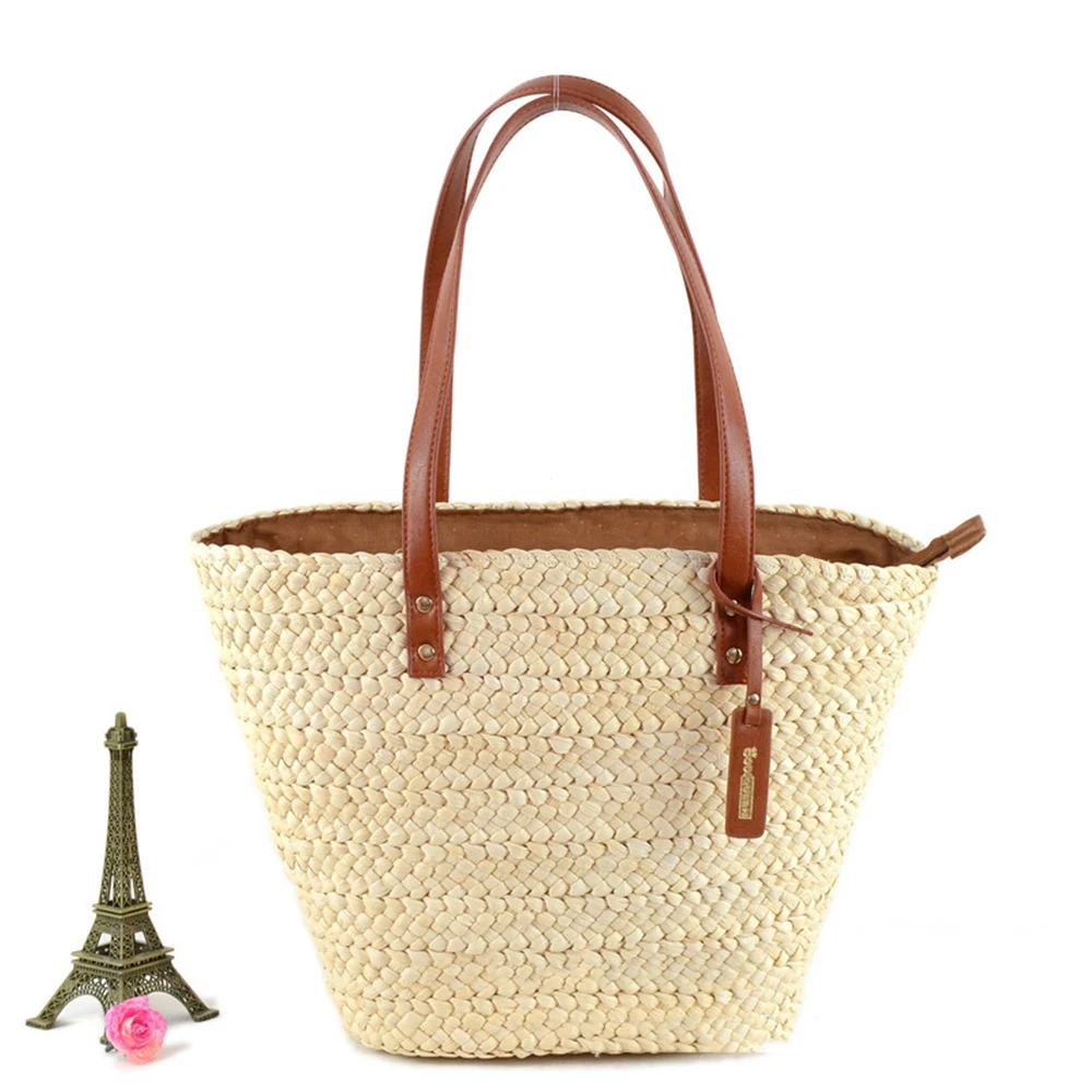 

Bohemian Straw Basket Bag Women Handbags Summer Travel Rattan Beach Bags for Women Shoulder Bag 2022 Bali Woven Shopper Purses