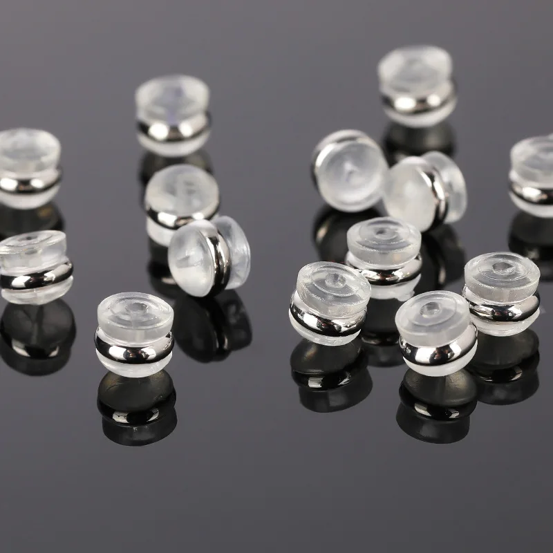 50 Stück 18 Karat Gold-Silikon-Ohrringverschlüsse, sichere Verriegelung für Ohrstecker, hängende Fischhaken, schwere hypoallergene Stopper, Ersatzherstellung – Detail 5
